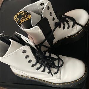 Dr. Martens White and Black Women's Boots